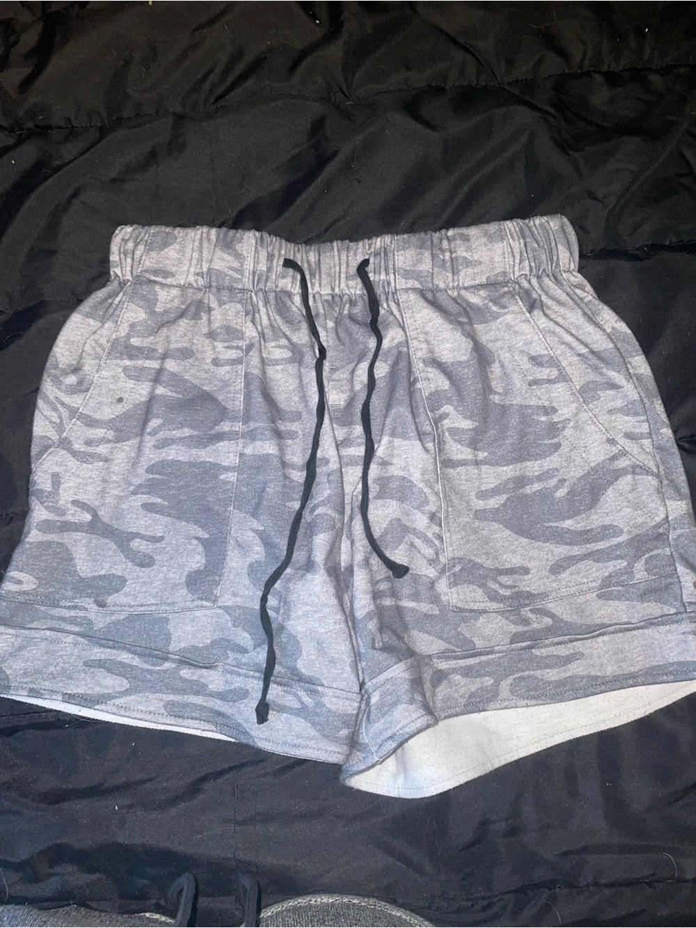 Gray Camo Drawstring lounge Shorts size medium